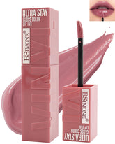 Liquid Lipstick,Ultra Stay Vinyl Lipstick Ink,Nude Pink Glossy Full Coverage Tinted Lip Gloss,Highly Pigmented Velvet Lip Color Makeup,Non-stick Cup Long Lasting Waterproof Lip Tint Stain for Women-03